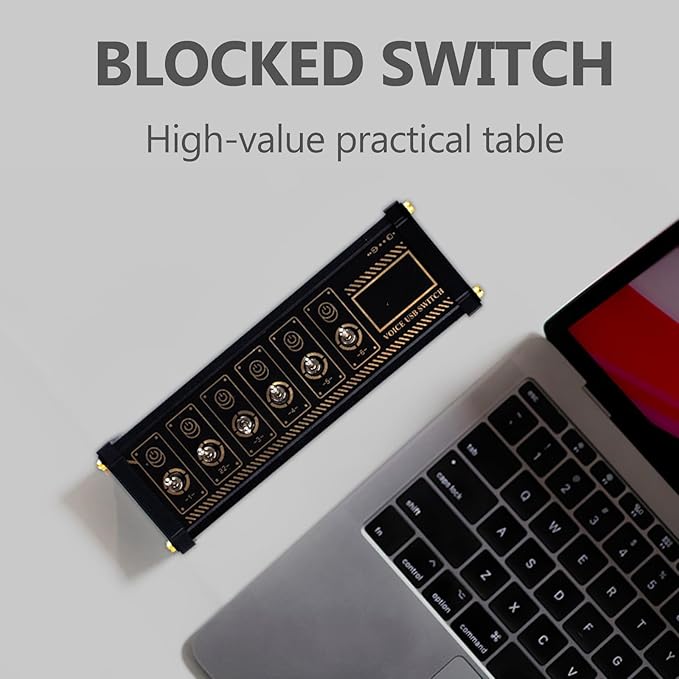 6 Ports USB C Splitter Retro USB Docking Station with 6 LED Status Indicators and 9 USB Convenient Input Ports Retro Gold Plating Table Setting for Boyfriend