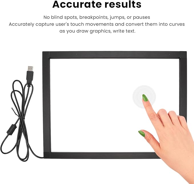 Bewinner Infrared Touch Frame Interactive IR Touch Overlay Panel for Education Digital Signage with USB InterfaceAluminum Alloy Touch Screen Overlay (27 inch)