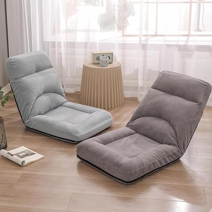 ELEFOCUS Floor Chair Adjustable for Adults Folding Floor Gaming Chair with 5 Adjustable Position Folding Lazy Sofa Chair(/Green)