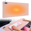 Large Heated Gaming Mouse Pad Gamer Gifts - 5 Levels Heating &amp Timed Auto Shut-Off Heated Desk Pad Mat for Keyboard Winter Gaming Accessories Christmas for Women Girls 31.5''x13'' Pink