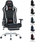 Fabric Gaming Chair Skin-Friendly and Breathable Manufactured by A Reputable Manufacturer Safe and Stable Specially Designed for Gaming.with Footrest Mg(1005-Gray)