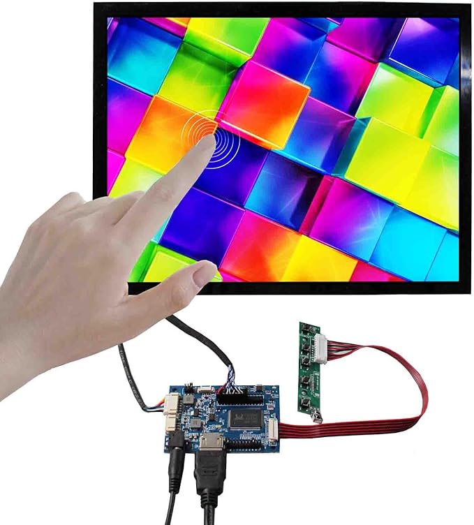VSDISPLAY 12.1 Inch Touchscreen LCD Monitor 1024x768 Aspect Ratio 4:3 600 Nits with Audio Boardfor Industrial/Gaming Extra Display