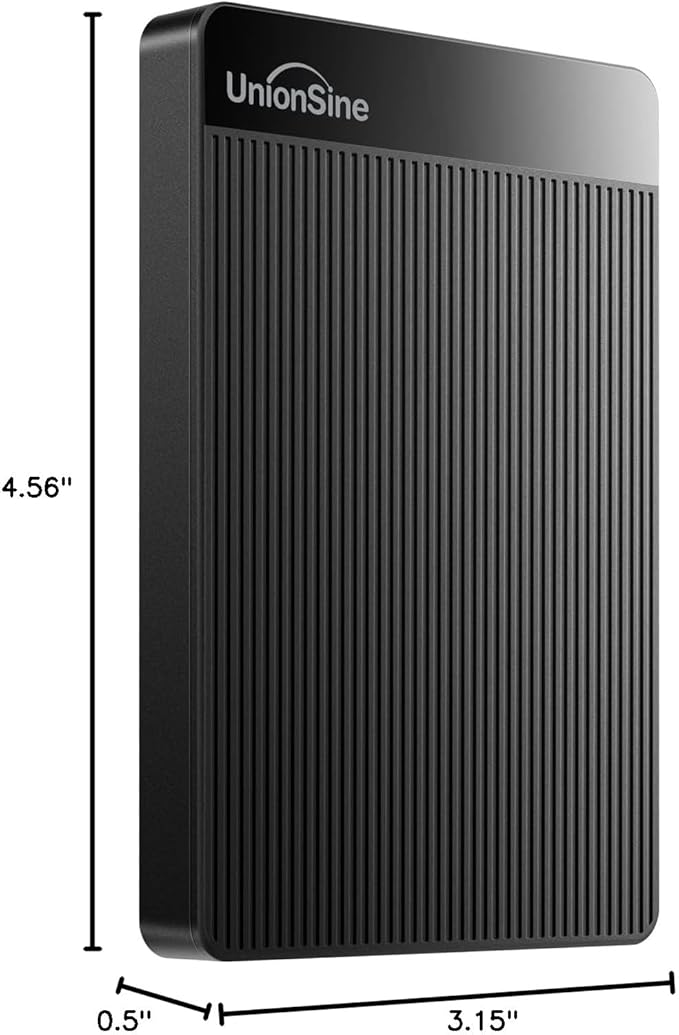 UnionSine 500GB Ultra Slim Portable External Hard Drive HDD-USB 3.0 for PC Mac Laptop PS4 Xbox one Xbox 360-(Black)