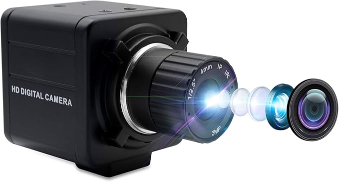 SVPRO 1080P Manual Focus USB Camera 4mm CS Mount Lens High Frame Rate 30fps/60fps/100fps WebcamUSB Plug and Play Computer Camera for WindowsLinuxMac Android