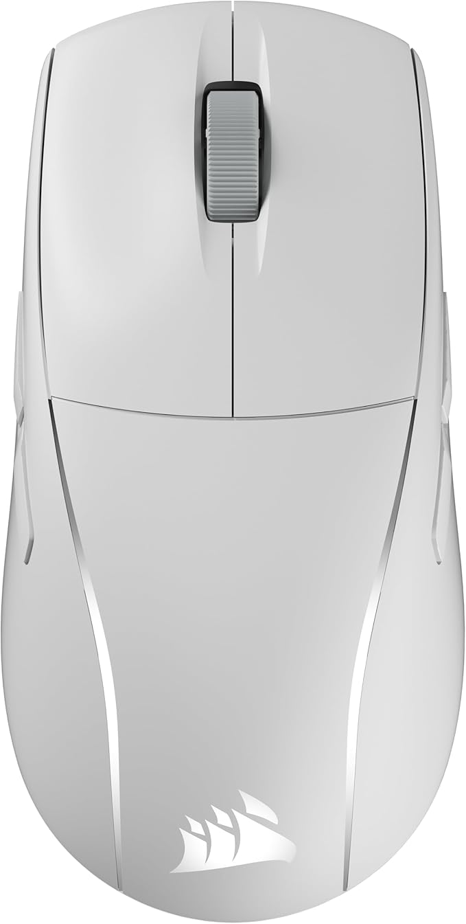 Corsair M75 Wireless RGB Lightweight Gaming Mouse for Mac – 26000 DPI Swappable Side Buttons Optical Switches iCUE Compatible – Frost White