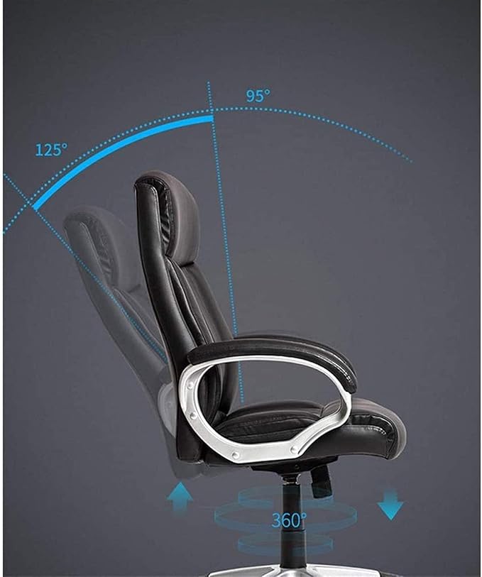 Ergonomic PU Leather Office Chair with Lumbar Support Adjustable Swivel Boss Gaming Chair High-Back Task Chair