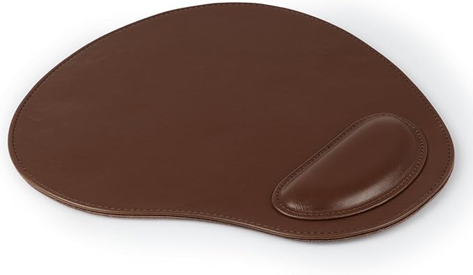 Londo PU Leather Oval Shape Non-Slip Mousepad with Wrist Rest Support Waterproof Surface Comfort Memory Foam Light Ergonomic Design Mouse Pad for Laptop Desktop