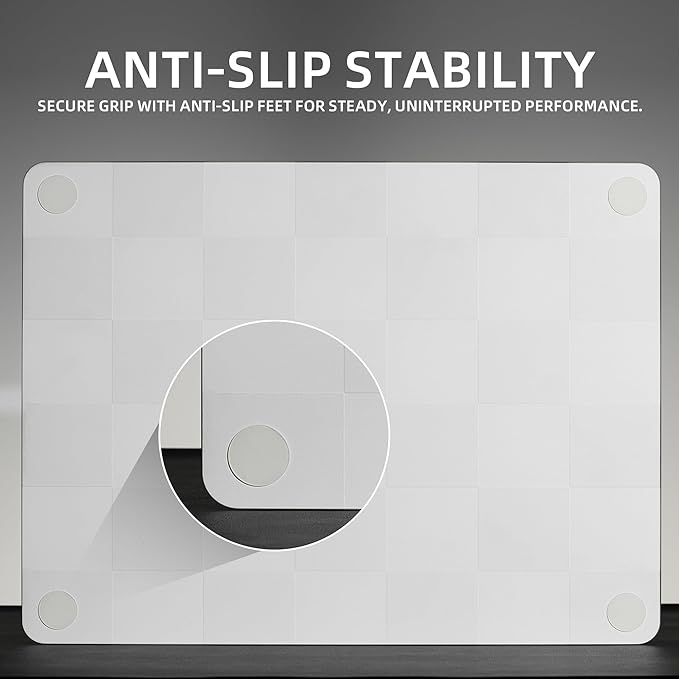 Pink Checkerboard Tempered Glass Gaming Mouse Pad Large Hard Mouse Mat 410mm×310mm Ultra-Smooth Glass Surface for Speed &amp Precision Control