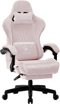 GTPLAYER Gaming Chair for Adults Ergonomic Video Game Chairs Footrest &amp Linkage Armrest Reclining High Back Silla Gamer with Speakers for Home Office Ace Pro Pink(Velvet)