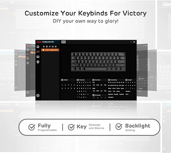 RK ROYAL KLUDGE RK61 Wireless 60% Triple Mode BT5.0/2.4G/USB-C Mechanical Keyboard 61 Keys Wireless Mechanical Keyboard Compact Gaming Keyboard w/Software (Hot Swappable Brown Switch Black)