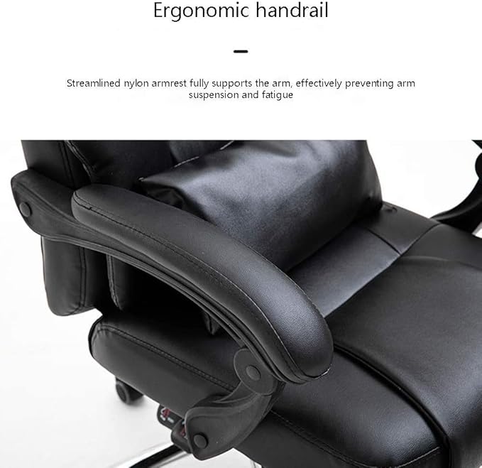 Office Chair Desk Chair Computer Chair Computer Chair Leather Desk Gaming Chair with Footrest Ergonomic Swivel Computer Desk Chair Height Adjustable Executive Office Chair Linkage Handrail with Movab