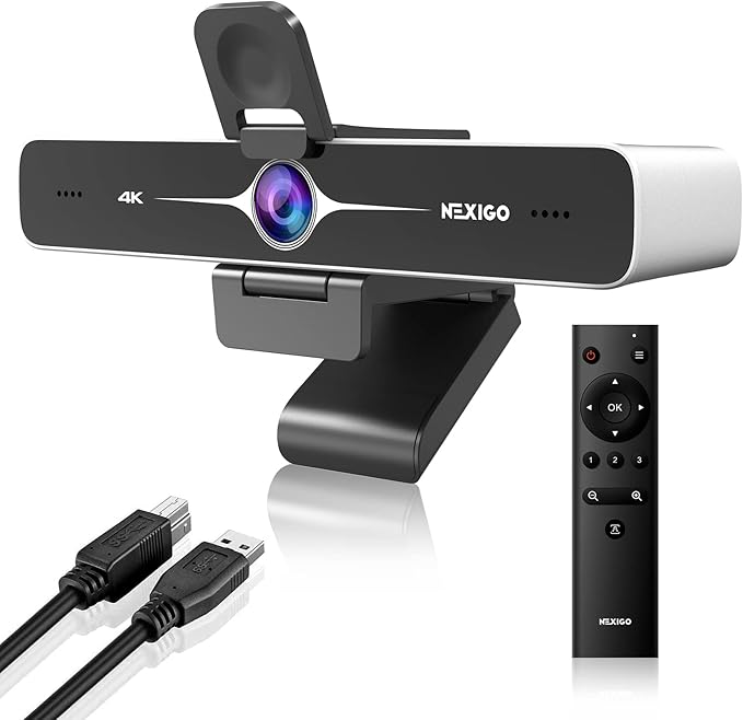 NexiGo Zoom Certified N970P 4K Webcam Onboard Flash Memory Al-Powered Auto-Framing Adjutable Field of View Sony Sensor Dual AI Noise-Cancelling Mics Works with Teams/Zoom/Webex/Google