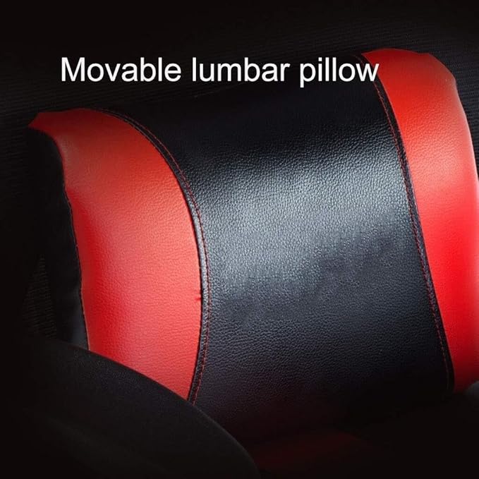 Ergonomic Gaming Office Chair PU Leather High Back Computer Chair with Lumbar Support &amp Headrest Red