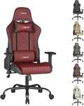 Video Game Chair Ergonomic Comfortable Gaming Office Chair Height-Adjustable with a 360° Swivel Base and Headrest(1002-Red)