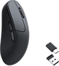 Keychron M3 Mini Wireless Optical Mouse Bluetooth 5.1/2.4 GHz/Wired Gaming Mouse Programmable PixArt 3395 Sensor with up to 26000 DPI/ 650 IPS Lightweight Ergonomic for Windows Mac Linux - Black