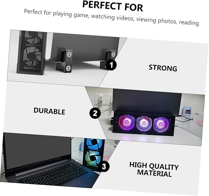 HOMSFOU Adjustable RGB Laptop Cooling Pad 3 Speed Settings Heat Dissipation Stand for Gaming and Work Compatible Laptops Ergonomic Design