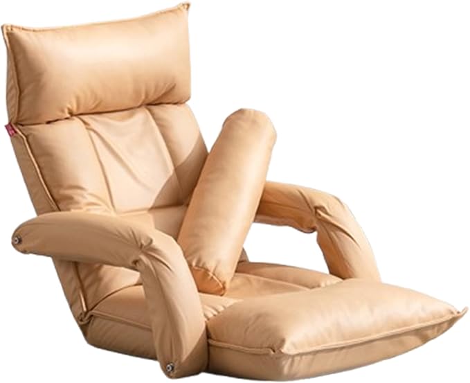 Floor Sofa Chair Video Gaming Chair with 5 Adjustable Position Padded Back Support Floor Cushioned Seat Folding Lazy Chair for Meditation Reading WatchingC