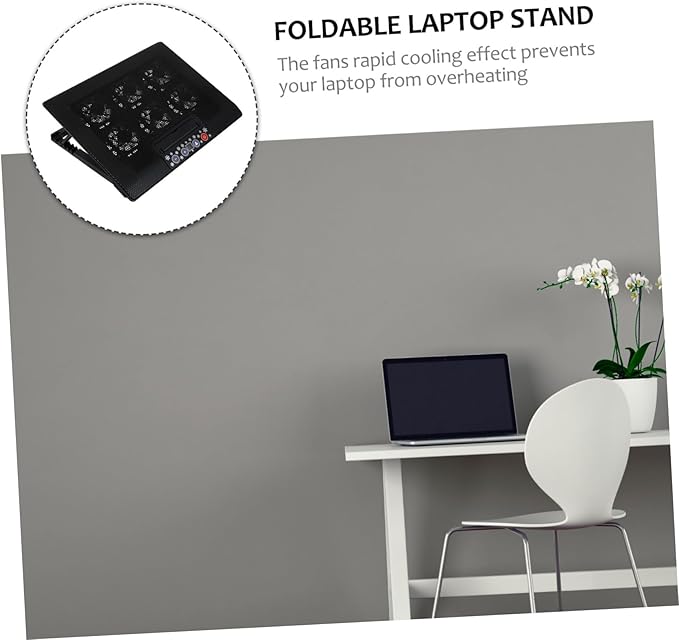 Multi-Angle Adjustable Laptop Cooling Stand Six Fans Base and Variable Speed Control for Enhanced Comfort and Heat Dissipation