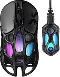 GravaStar Mercury X Pro Wireless Gaming Mouse Come with 8K Dongle – 32000 DPI PAW 3950 Sensor 8000Hz Polling Rate Only 49g Magnesium Alloy Hollow Frame RGB Lighting 5 Programmable Buttons