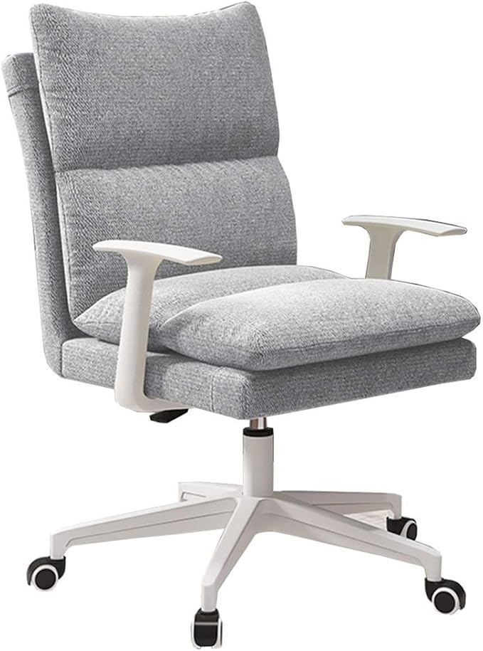 Katzowen Office Computer ChairHome Leisure Computer Chair Comfortable backrest Removable Soft Bag and armrest Gaming Chair Not tiltable Heavy Nylon feet Load-Bearing 120kg (Color : Gray)