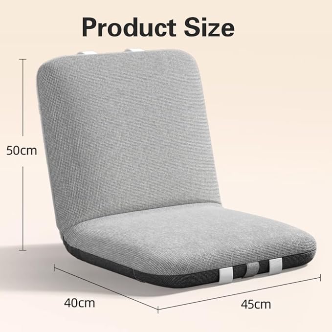ELEFOCUS Adjustable Indoor Chaise Lounge Sofa Floor Chair - 5-Position Recliner with Back Support Padded Folding Gaming Bed Chair(Style-1)
