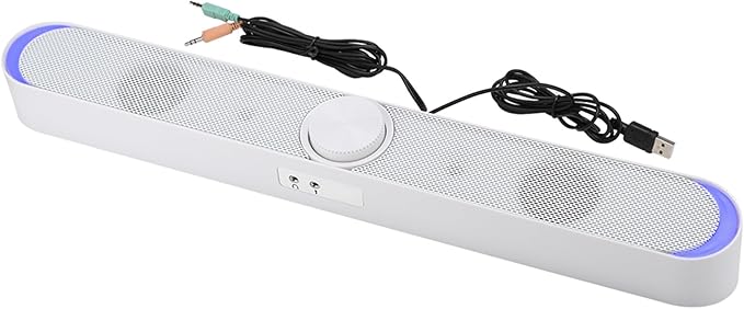 Wireless Speaker PC Speaker Computer Household Desktop Soundbar (White)