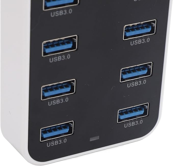 Powered USB 3.0 Hub 10 Ports USB Data Hub Splitter 5Gbps Data Transfer USB Docking Station for Laptop PC Computer Compatible with 2003 7 8 10 11
