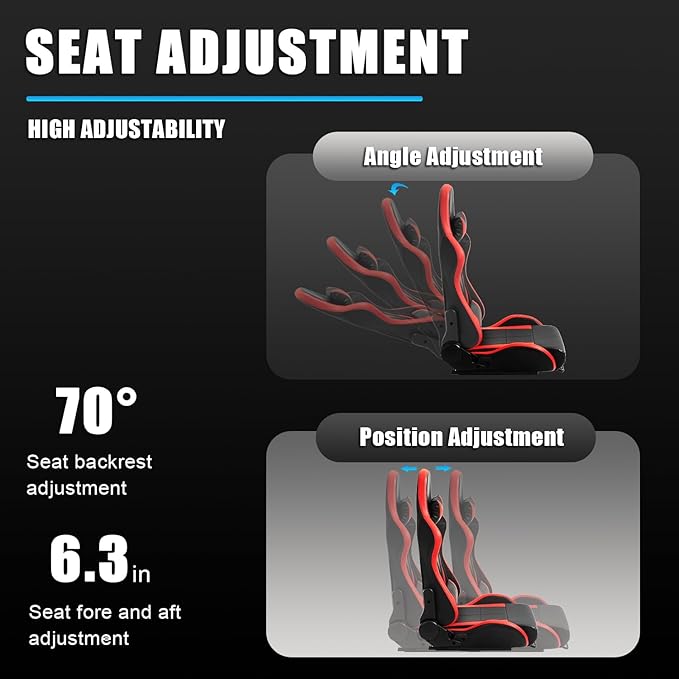 Anman PVC Racing Simulator Cockpit fit for Logitech/Thrustmaster/Fanatec g25 g27g923g27T80T248xT300RSTX| Game Seat with Neck Pillow and Lumbar Includes Standard Seat Double Lock Sliding Module