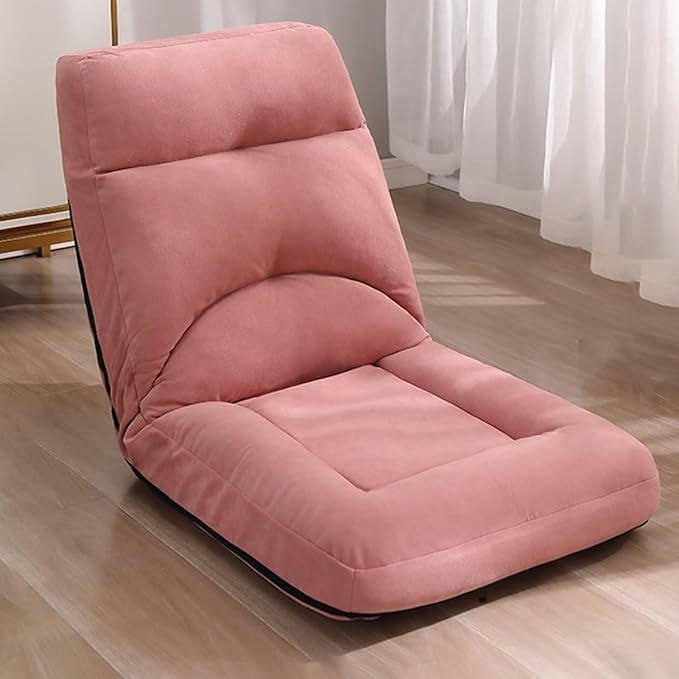BTZHY Floor Chair Floor Chair Floor Armchair Adults Folding Floor Gaming Chair with 5 Adjustable Positions Folding Lounger Chair Folding Meditation Seating for Living Room (/Pink)