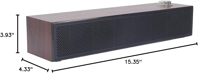 ANGGREK Desktop Computer Soundbar Computer Speakers HiFi Stereo AUX in Wired Plug and Play Volume Control Wooden Low Noise for Laptop