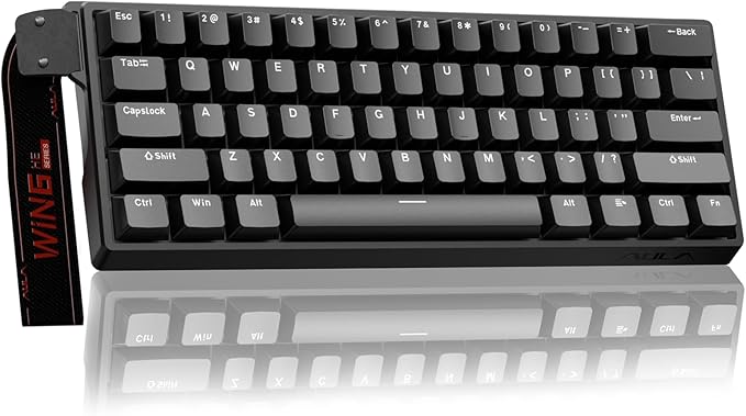 Aula WIN60 HE - 60% Mechanical Gaming Keyboard Wired Magnetic Switch Hot Swappable Adjustable Actuation Rapid Trigger Mode 8000 Hz Polling Rate RGB Small Keyboard 60 Percent Compact Design for PC