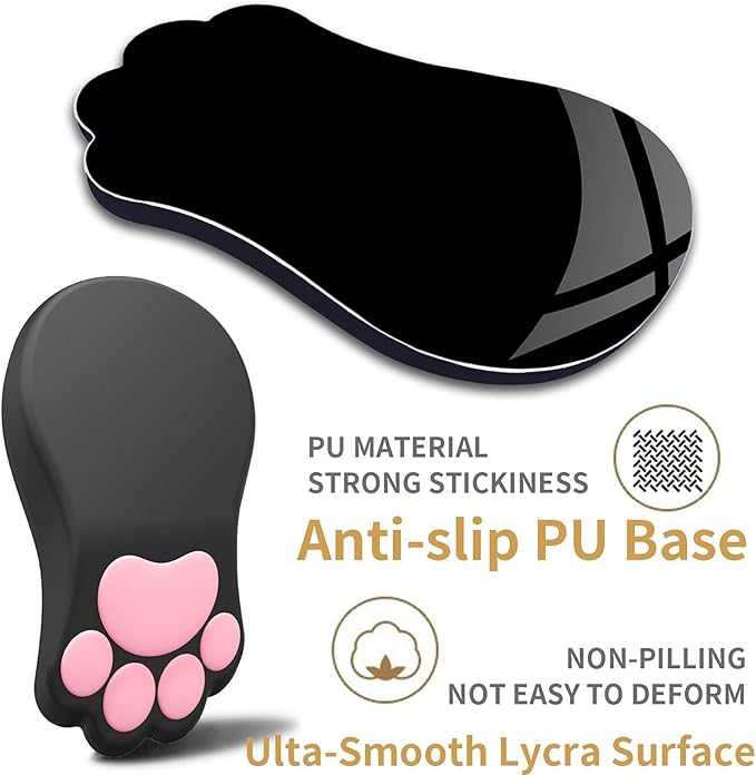 L-SPOUTTO Ergonomic Mouse Pad with Wrist Rest and Keyboard Wrist RestCute Comfortable Computer Mouse Pad Wrist Support Pain Relief Mousepad with Non-Slip PU Base for Desk Laptop Gaming OfficeBlack