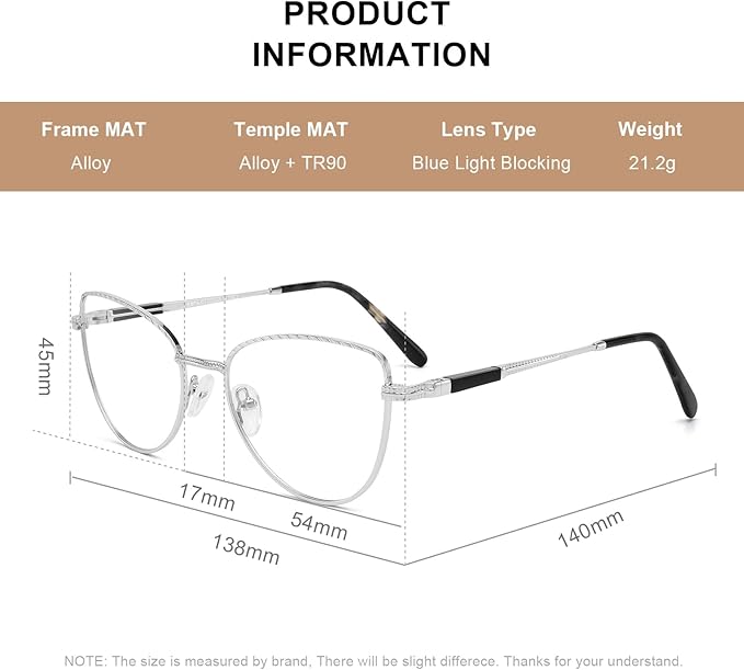 RB. Pilot Retro Cateye Reading Glasses for Women Blue Light Blocking Computer Glasses Spring Hinge Readers