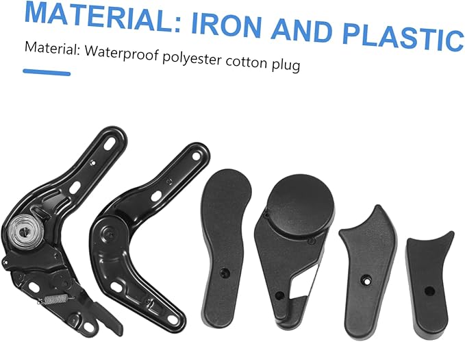 6 Pcs Multi Angle Game Chair Regulators Plastic and Iron Adjusters Black for Gaming and Office Seats Easy to Install and Wear Resistant Accessories