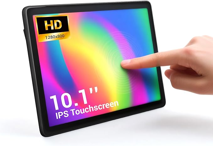 10.1 Inch IPS LCD Touch Screen Display Panel 1280×800 Capacitive USB Portable Second Screen HD Monitor for Windows 10 11 Pro iOS Mini Pc etc (10.1 Inch)