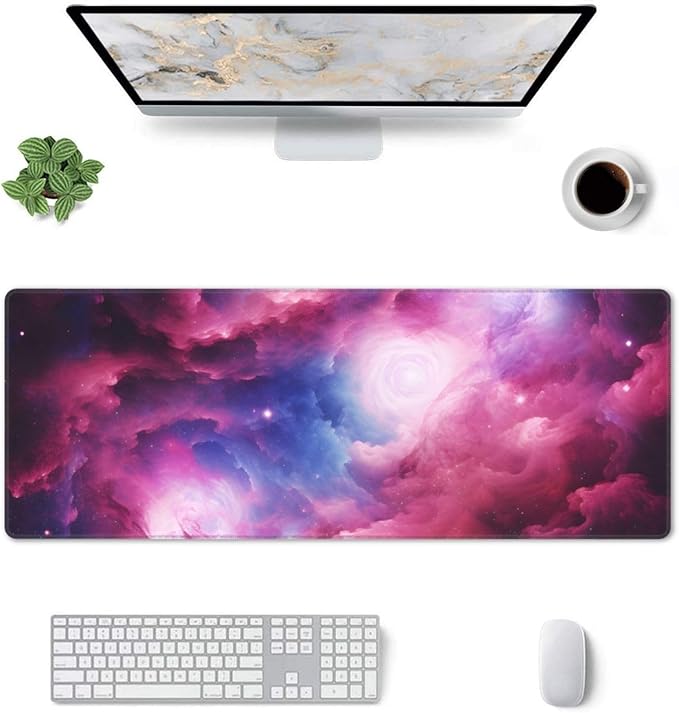 3D Magical Nebula Large Mouse Pad XL Extended Gaming Pad Waterproof Desk Mat for Desktop Keyboard Non Slip Mousepad for Office Game Home 32.15x11.8