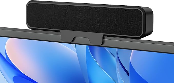 Computer Speakers for Desktop PC Stereo Sound Bar with Monitor Clip Deep Bass Plug and Play Integrated Type-C &amp USB-A