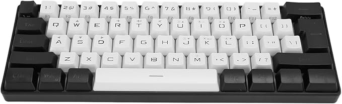 ZJchao Gaming Keyboard Mini RGB Keyboard LED Backlight 61 Keys Mechanical Feeling Wired Gaming Keyboard Keyboard Mechanical Keyboard with Type C Interface for Office Business (White)