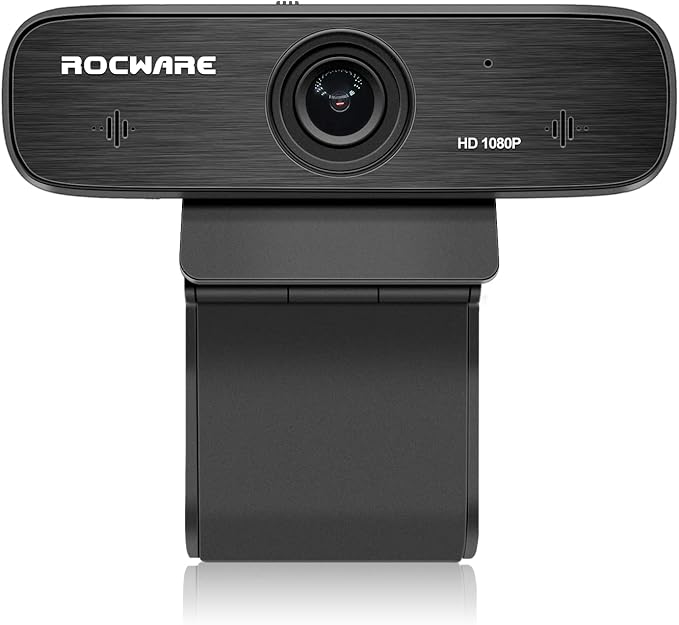 ROCWARE WebcamWebcam with Microphone Autofocus 2MP HD Web Camera RC19 Privacy CoverPlug and Play USB Computer Streaming Webcam for Laptop/Video Call/Skype/Zoom