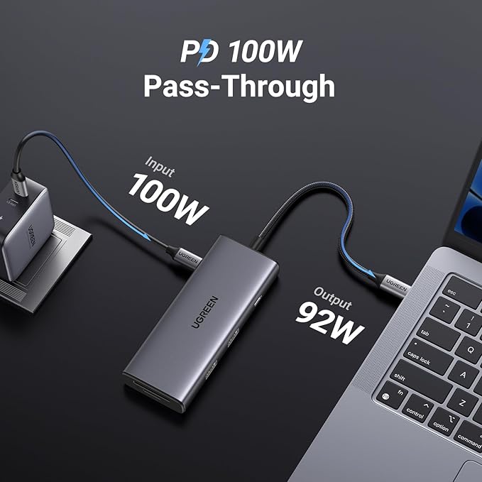 UGREEN Revodok Pro 107 USB-C Hub 7 in 1 10Gbps USB C 3.2 &amp 2 USB-A 3.2 4K HDMI 100W Power Delivery SD/TF Card Reader for MacBook Pro/Air iPad Pro iPhone 15 Pro/Pro Max Thinkpad and More.