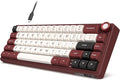 RK ROYAL KLUDGE R65 Wired Mechanical Keyboard with Volume Knob 60% Percent RGB Backlit Gaming Keyboard Gasket Mount with PBT Keycaps MDA Profile QMK/VIA 66 Keys Hot Swappable Light Switch Red