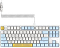 MAGIC-REFINER AK873 Gaming KeyboardRainbow Led BacklitHot-Swappable Blue SwitchPBT Keycap75% TKL LayoutErgonomic Mechanical Keyboard with Custom Coiled USB/Type-C Aviation Cable(Blue White)