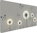 Butterfly Dandelion Floral Mouse PadDesk MatLarge Waterproof Non-Slip Rubber Mousepad with Stitched Edges Office Home Computer Desk Accessories35.4X15.7