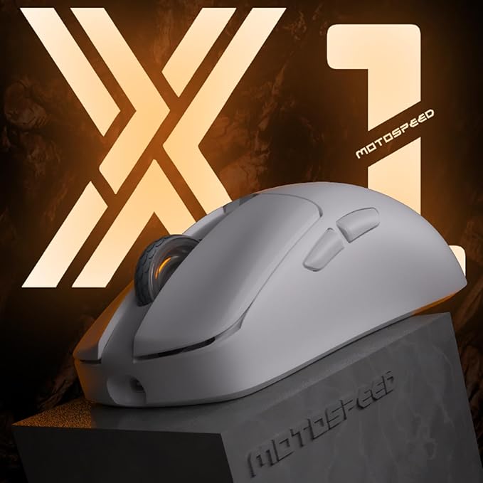 MOTOSPEED X1 4K Mini Wireless Gaming MouseTri-Mode 2.4G/USB-C/Bluetooth Mouse Up to 26000DPIPAW3395 Optical Sensor Lightweight 48g5 programmable ButtonComputer Mouse for LaptopPCMac-Black