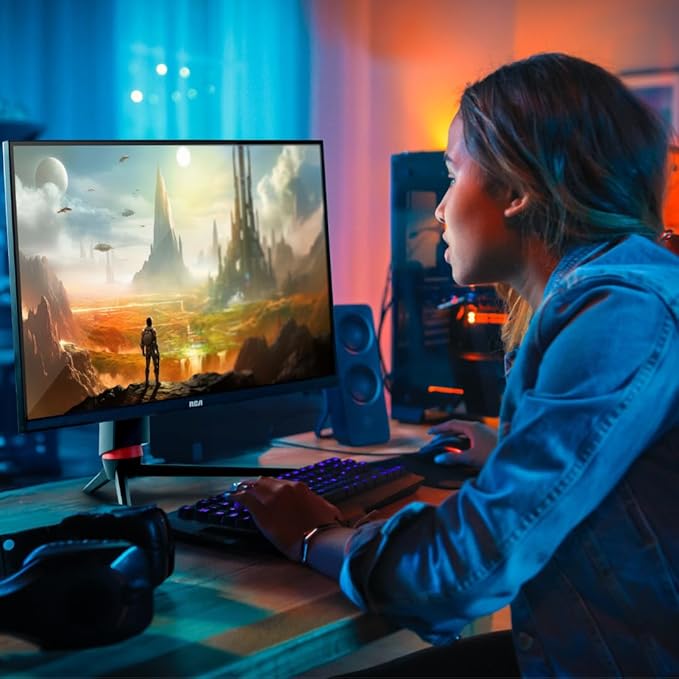 RCA 27 Evolution Select QHD Gaming Monitor | 165Hz 2560 x 1440p Adaptive Refresh Technology with 1ms Response HDR10 Ultra Wide Game View - RGB Backlighting &amp Adjustable Stand | M27SG134F