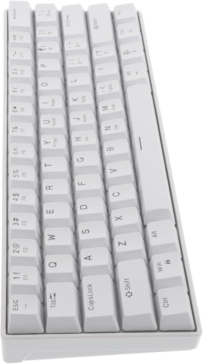 Mikikit Compact Wired Mechanical Gaming Keyboard RGB Backlit Keys White Design Ergonomic Comfort for Laptops