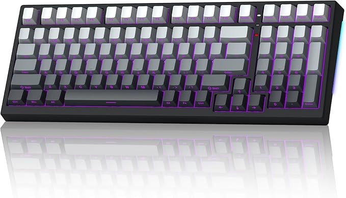 X98 Wireless Mechanical Keyboard RGB Backlit Custom Gaming Keyboard with Number Pad BT5.0/2.4GHz/USB-C Gasket Structure Hot Swappable Pre-lubed Linear Switch Side Printed PBT Keycaps