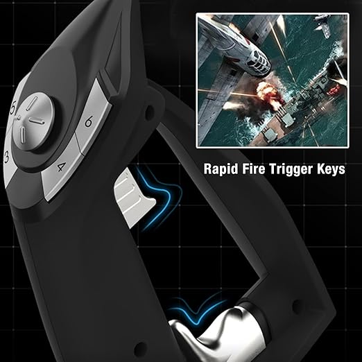 Xiuganpo Stick Throttle and Control Panel with 8 Way Hat Simulated Throttle Rudder and 16 Key Functions Simulator Controls Joystick Simulator Controls Vibration Stick for