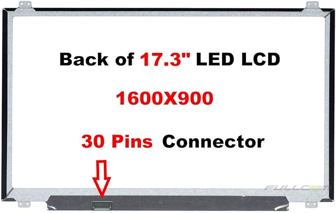 New LCD Replacement Screen HD+ 1600x900 (Non Touch) 17.3 Inch 30 Pin for HP 17-BS019DX 17-BS055NR for Laptop/Display/Screen/LCD Application