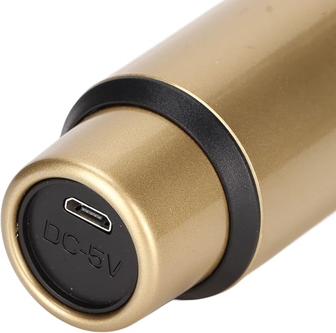 W ireless Microphone Dynamic Mic System Cordless Handheld Mic System with Long Distance UHF Receiver and A Live Sound Card for Karaoke Speech Wedding Church PA System (Gold)